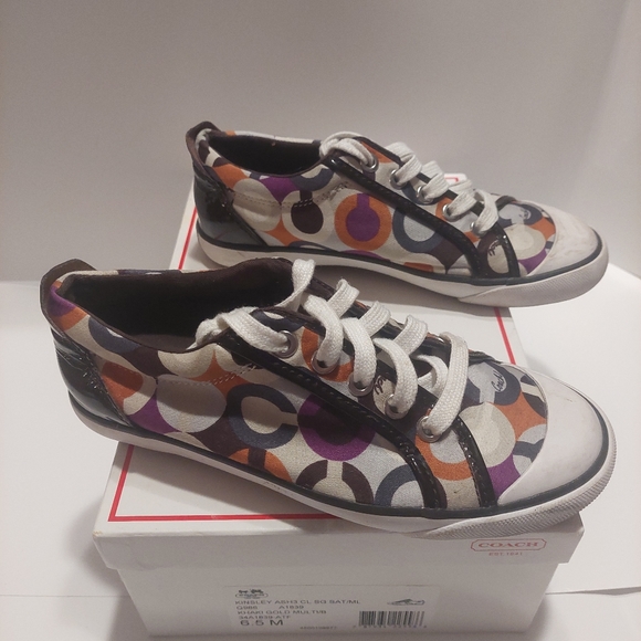 Coach Barrett Poppy sneakers brown patent trim - Picture 6 of 15